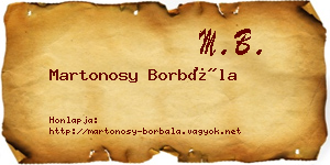 Martonosy Borbála névjegykártya